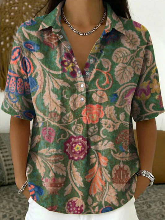 Anna | Blouse with Collar and Print